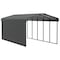 Arrow Storage Products Galvanized Steel Carport, W/ 1-Sided Enclosure, Compact Car Metal Carport Kit, 12'x24'x9', Charcoal CPHC122409ECL1 - alternate 1